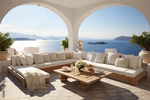3D Render of Elegant Sofa in Luxurious Modern Living Room.. © Azar