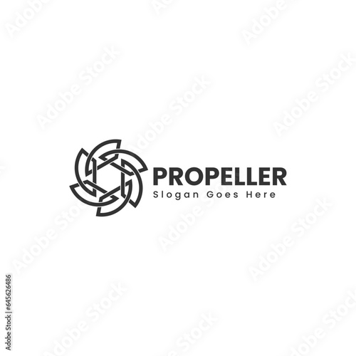 Vector Logo Illustration Propeller Line art Style