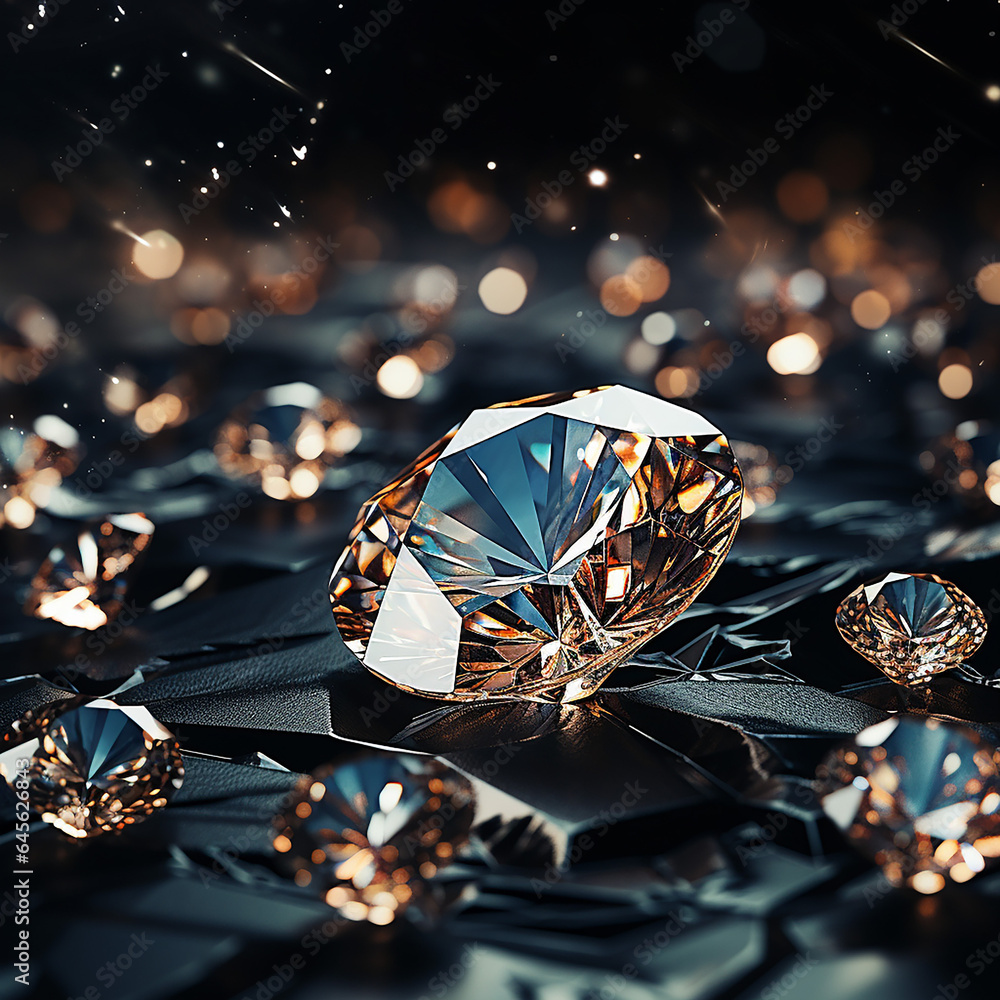 diamonds on dark background. Made with generative ai diamonds on dark background. Made with generative ai