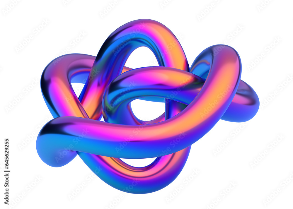 Abstract iridescent curved line, 3d render Abstract iridescent curved line, 3d render
