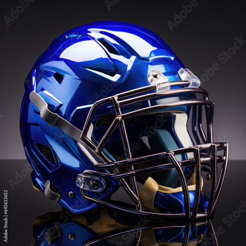 Side View of blue Football Helmet with Copy Space Isolated on White Background. © Olga