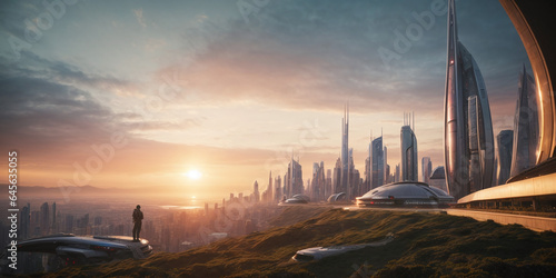 Scifi city on a distant planet