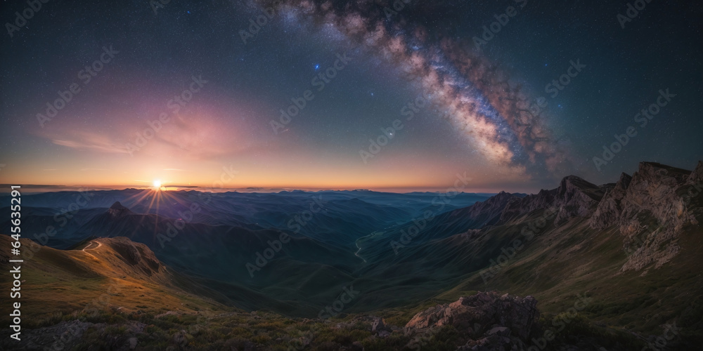 Stunning view of the milky way from the top of a mountain