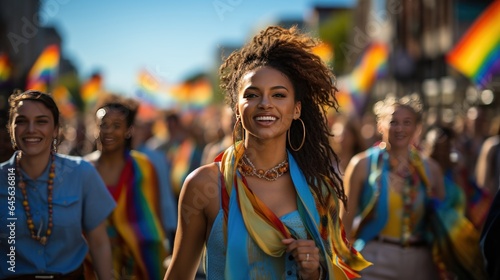 United for equality: diverse pride parade advocating for human rights