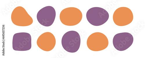 かわいい抽象的なゆるゆるフレーム  流体シェイプ　流動体　Set of cute abstract shapes.Vector loose frame.