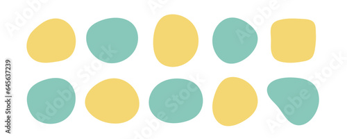 かわいい抽象的なゆるゆるフレーム  流体シェイプ　流動体　Set of cute abstract shapes.Vector loose frame.