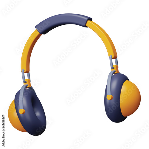 Earmuff 3d rendering isometric icon.