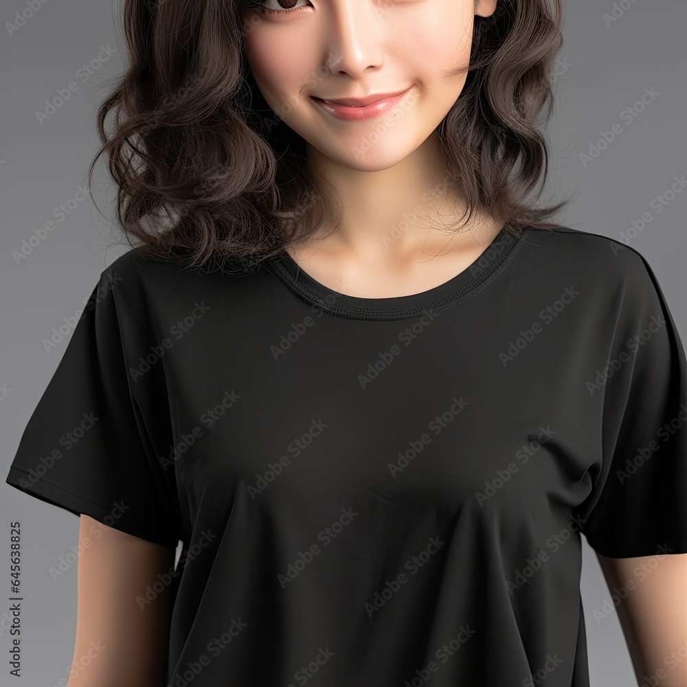 Illustrated Female Shirt Model Mockup Illustrated Female Shirt Model Mockup