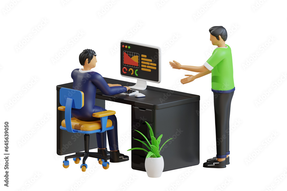 People talking in office 3d Illustration People talking in office 3d Illustration