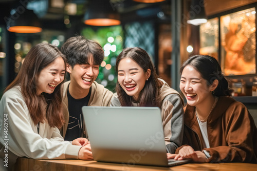 business, businesswoman, office, opportunity, business person, confidence, leadership, smile, elegance, expertise. at co-work space, group smiley businesswoman in front of laptop to discuss business.