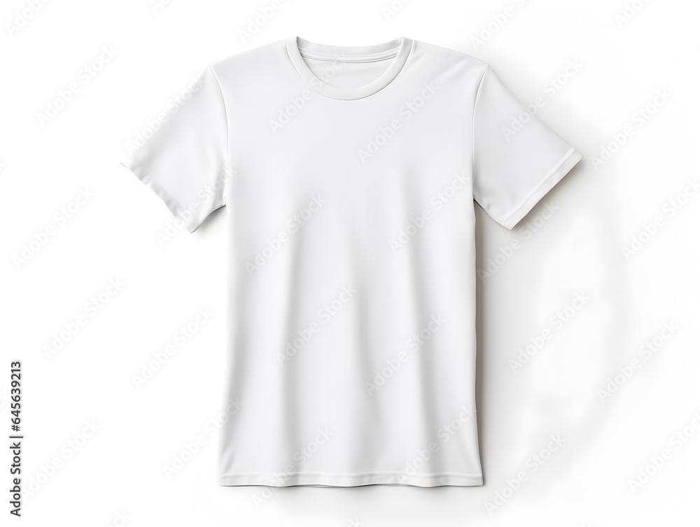 A Blank White plain T-shirt on white background A Blank White plain T-shirt on white background