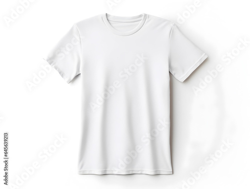 A Blank White plain T-shirt on white background