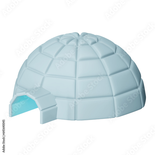 Igloo 3d rendering isometric icon.