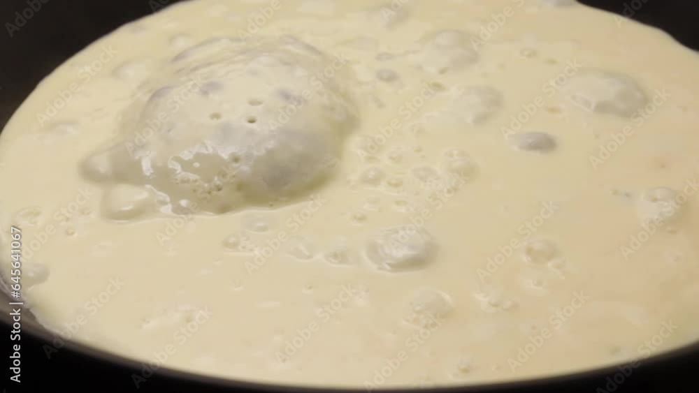 fluffy omelette made with eggs in a skillet,A protein-rich breakfast fluffy omelette made with eggs in a skillet,A protein-rich breakfast