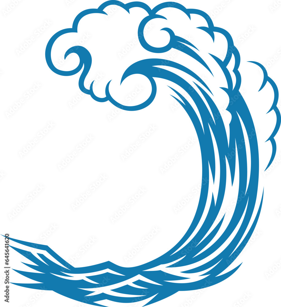 Naklejka premium Ocean Wave Splash Vector Illustration