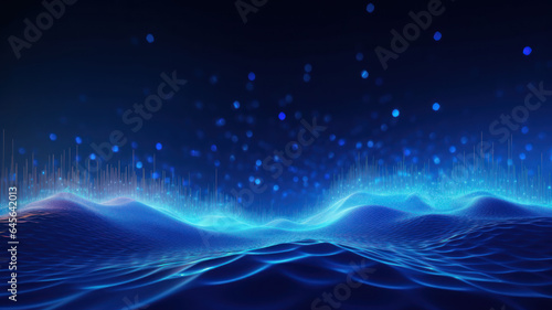 Blue Futuristic Data Wave Background