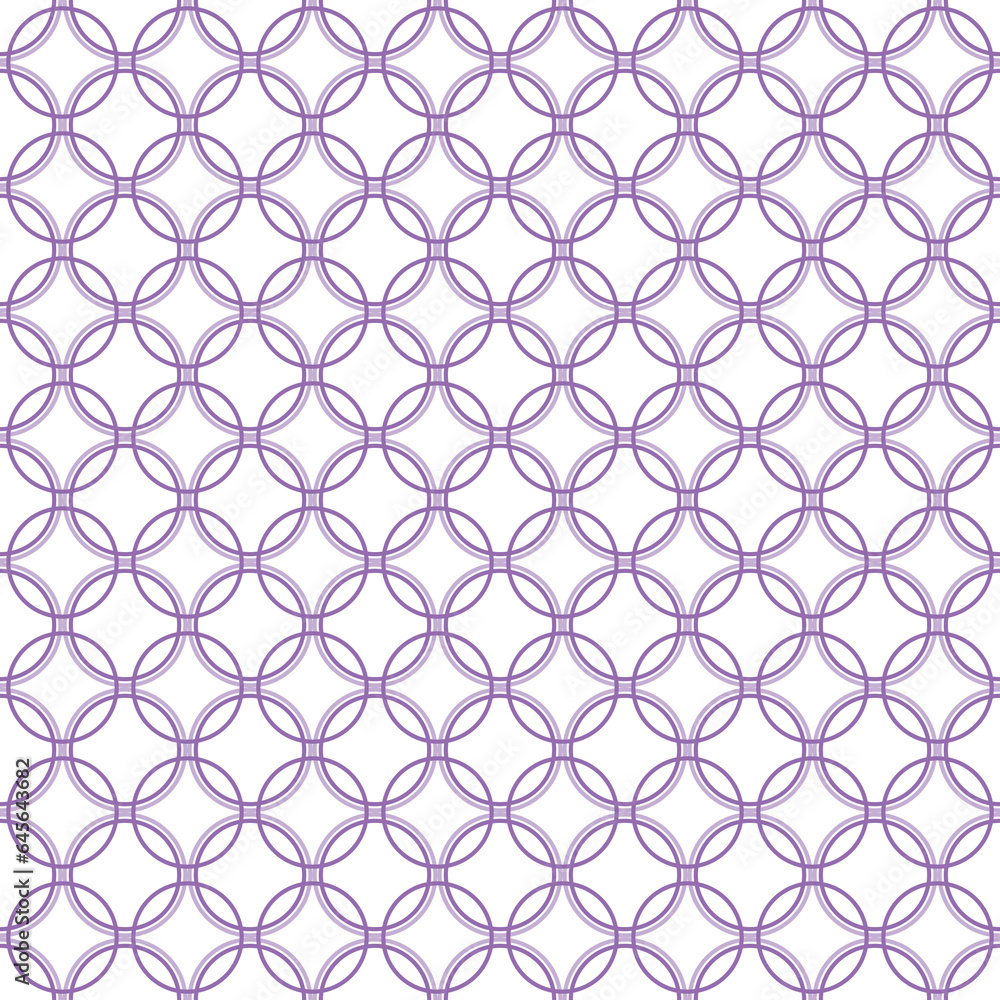 Seamless overlapping purple circle pattern illustration on white Seamless overlapping purple circle pattern illustration on white