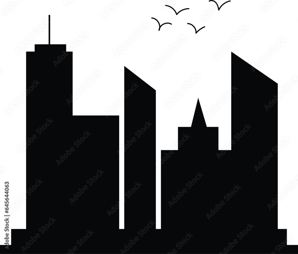 Skyline silhouette. Cityscape silhouette collection