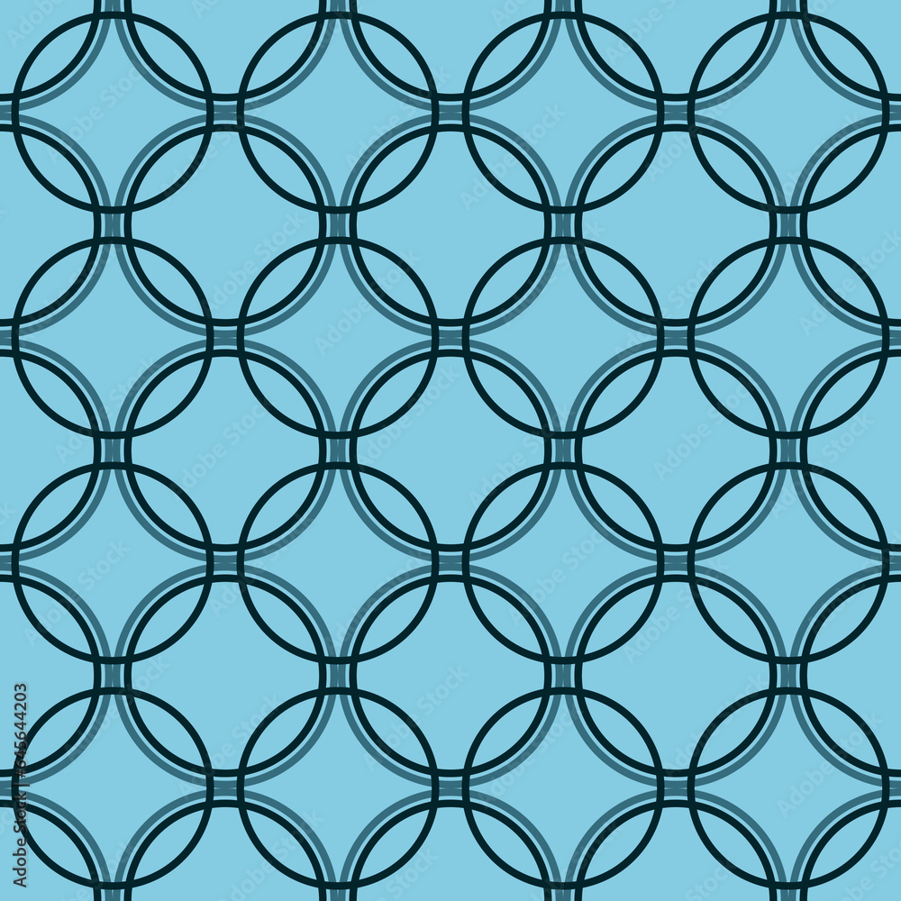 Fototapeta premium Seamless overlapping circle pattern illustration