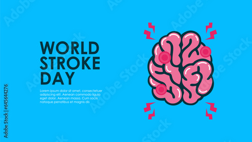 world stroke day banner template vector
