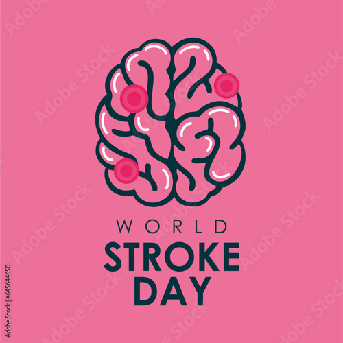 world stroke day poster template vector