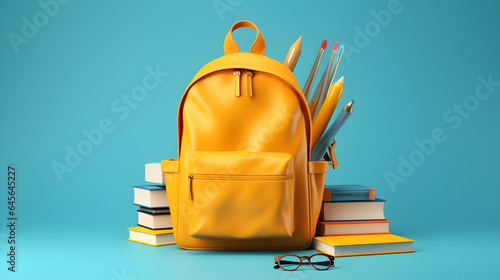 Yellow School Bag, Moden Back-to-School Concept Design