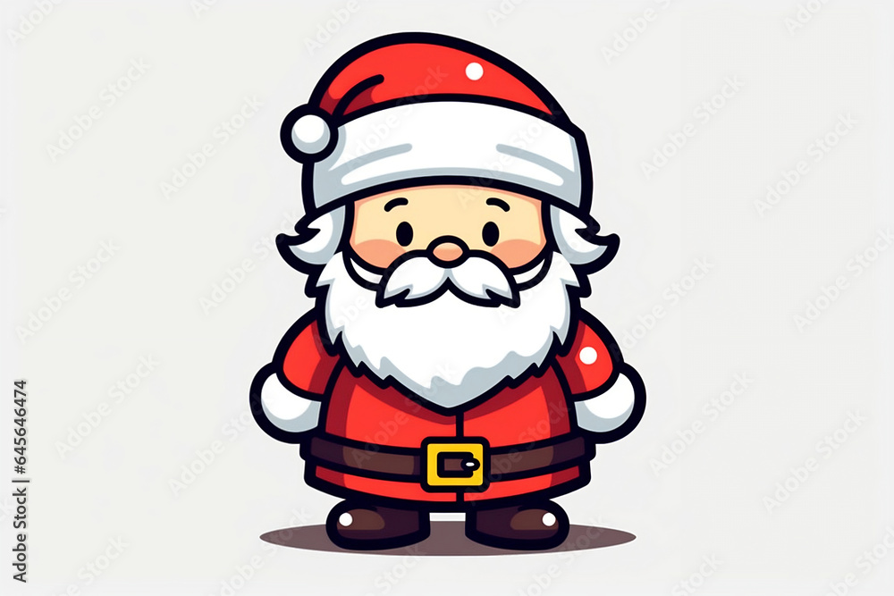 Cute Santa claus isolated on white background, cartoon character design for Christmas concept. Cute Santa claus isolated on white background, cartoon character design for Christmas concept.