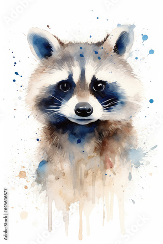 Raccoon watercolor