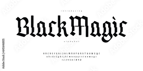 Modern Blackletter Alphabet Typeface Font Typography 