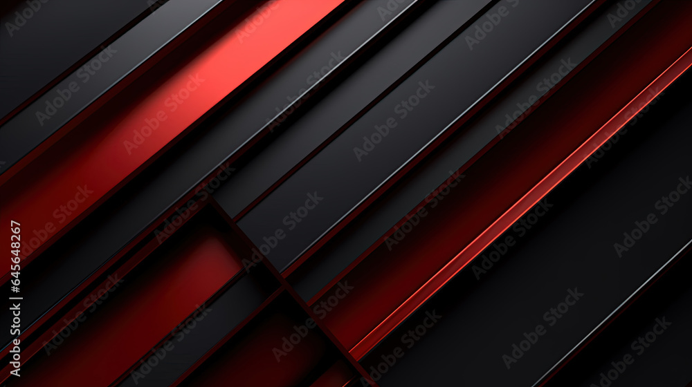 Obraz premium Few Lines of Distinct Layers Minimalist Style Black and Red Metallic Background