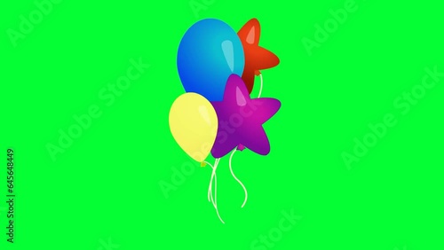 Colorful balloons background and 2d animation balloon, birthday party balloons, festival air balloon 