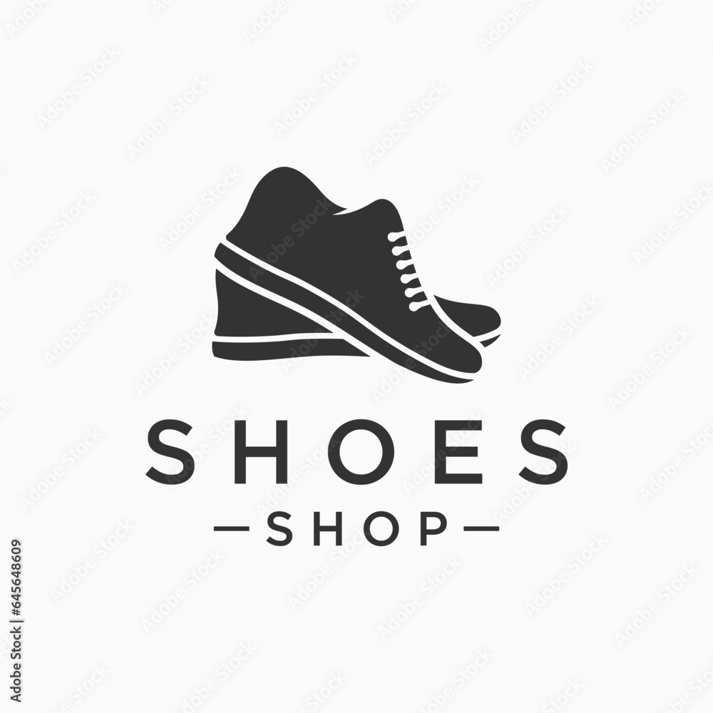 Men's shoe logo template design for running or sport.Logo for shoe shop, fashion and business. Men's shoe logo template design for running or sport.Logo for shoe shop, fashion and business.