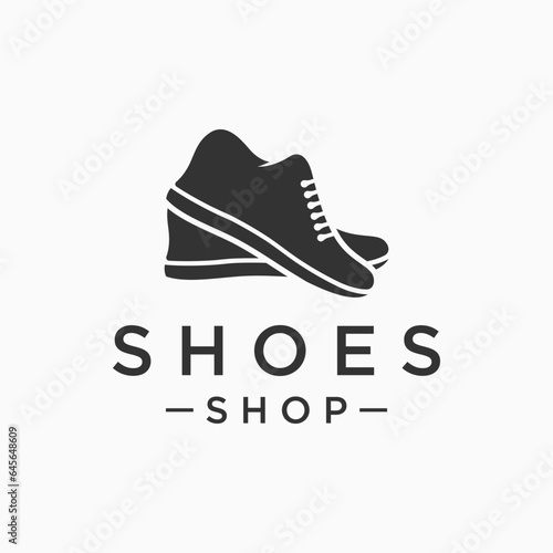 Men's shoe logo template design for running or sport.Logo for shoe shop, fashion and business.