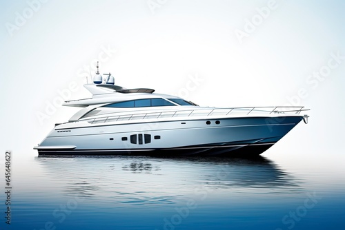 Isolated Boat on White Background. Perfect for Yacht, Speed, Motor, Sea, and Ship Luxury Design Projects © AIGen