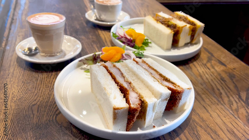 Tableau sur toile Cafe Breakfast, Brunch, Meal Delicious Sandro Sandwich European-style, Asian Fus