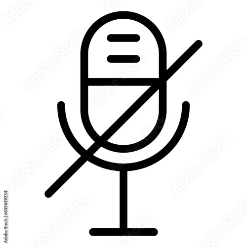 Microphone disable Vector Icon Design Illustration