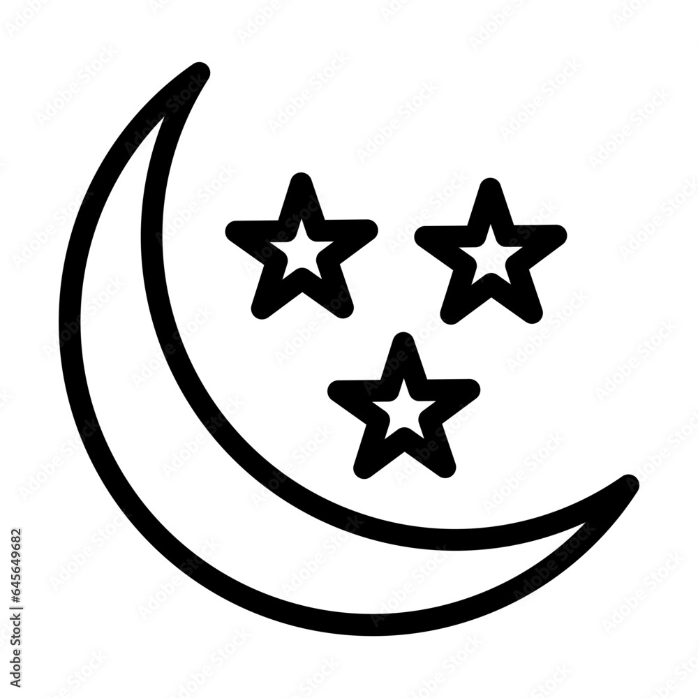 Moon And Star Vector Icon Design Illustration Moon And Star Vector Icon Design Illustration