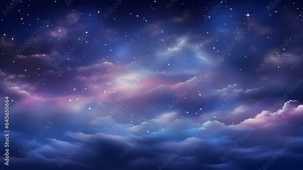 Night sky with cloud and star, abstract background