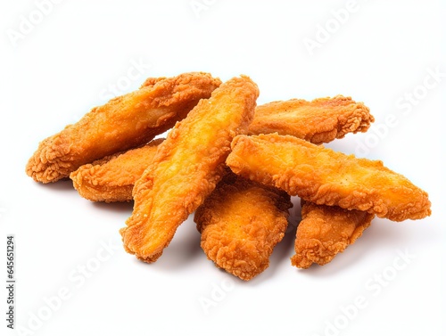 Breaded Chicken Wing. Crispy Fried Chicken Wings in Delectable Bread Crumb Coating Isolated on White for Snack or Dinner
