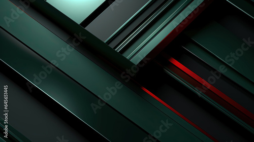 Few Lines of Distinct Layers Minimalist Style Green and Red Metallic Background