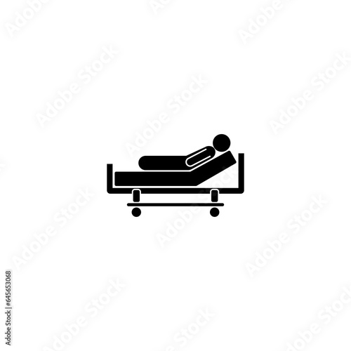Hospital bed icon isolated on transparent background