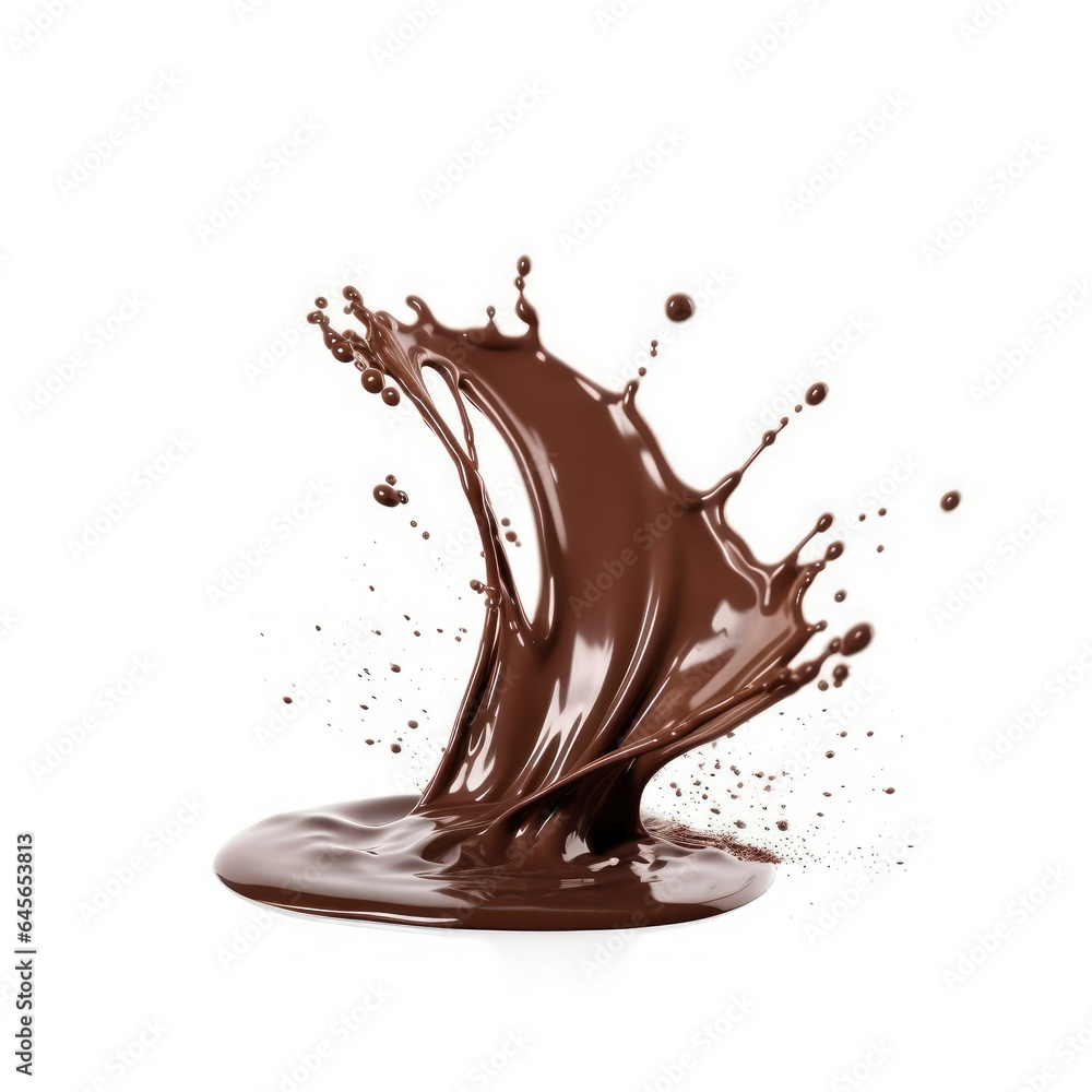 Chocolate splash on white background Chocolate splash on white background