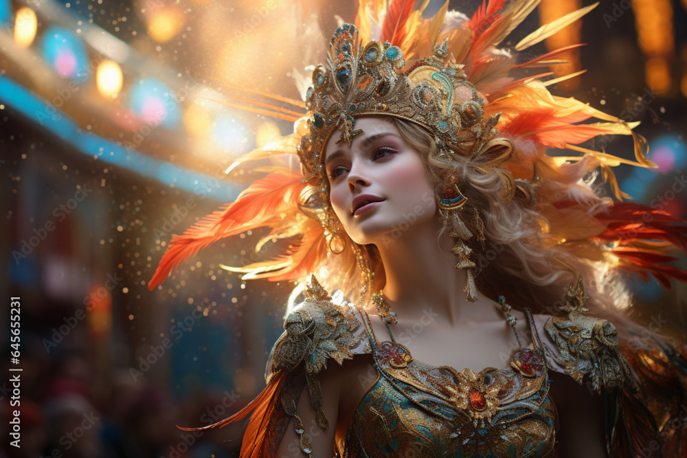 Young beautiful woman in a beautiful carnival mask. Brazil. Carnival in Brazil. Carnival. Masquerade Young beautiful woman in a beautiful carnival mask. Brazil. Carnival in Brazil. Carnival. Masquerade