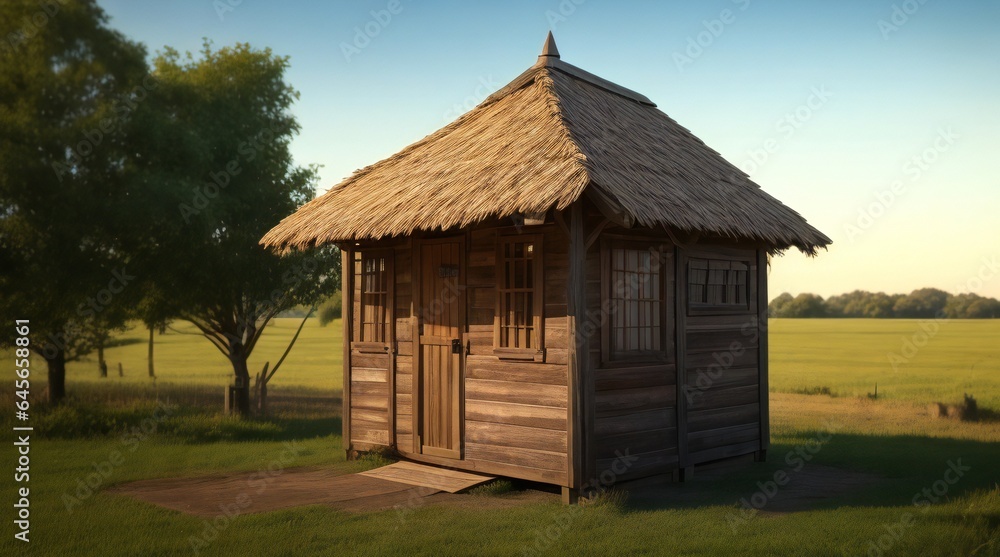 Abandoned wooden house in the village Abandoned wooden house in the village