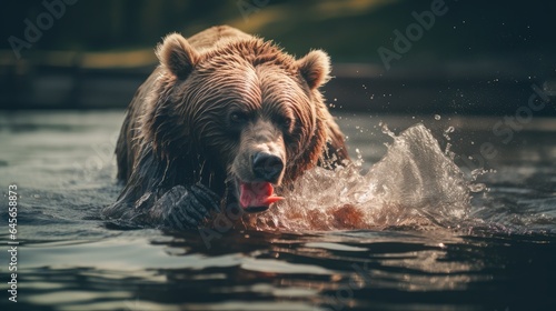 Bear catches salmon, AI generated Image © musa