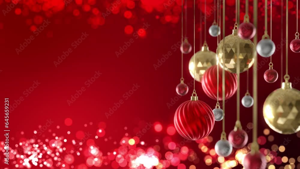 Red gold christmas ball with glow bokeh background Red gold christmas ball with glow bokeh background