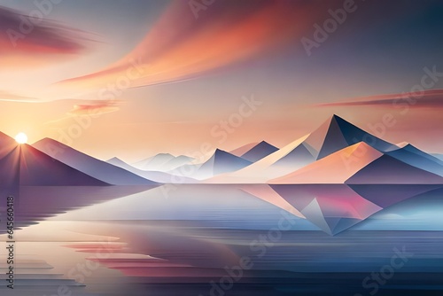 sunset over mountains © baseer