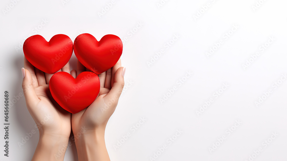 Lady's hand in sweater with decorative heart. Generative Ai Lady's hand in sweater with decorative heart. Generative Ai