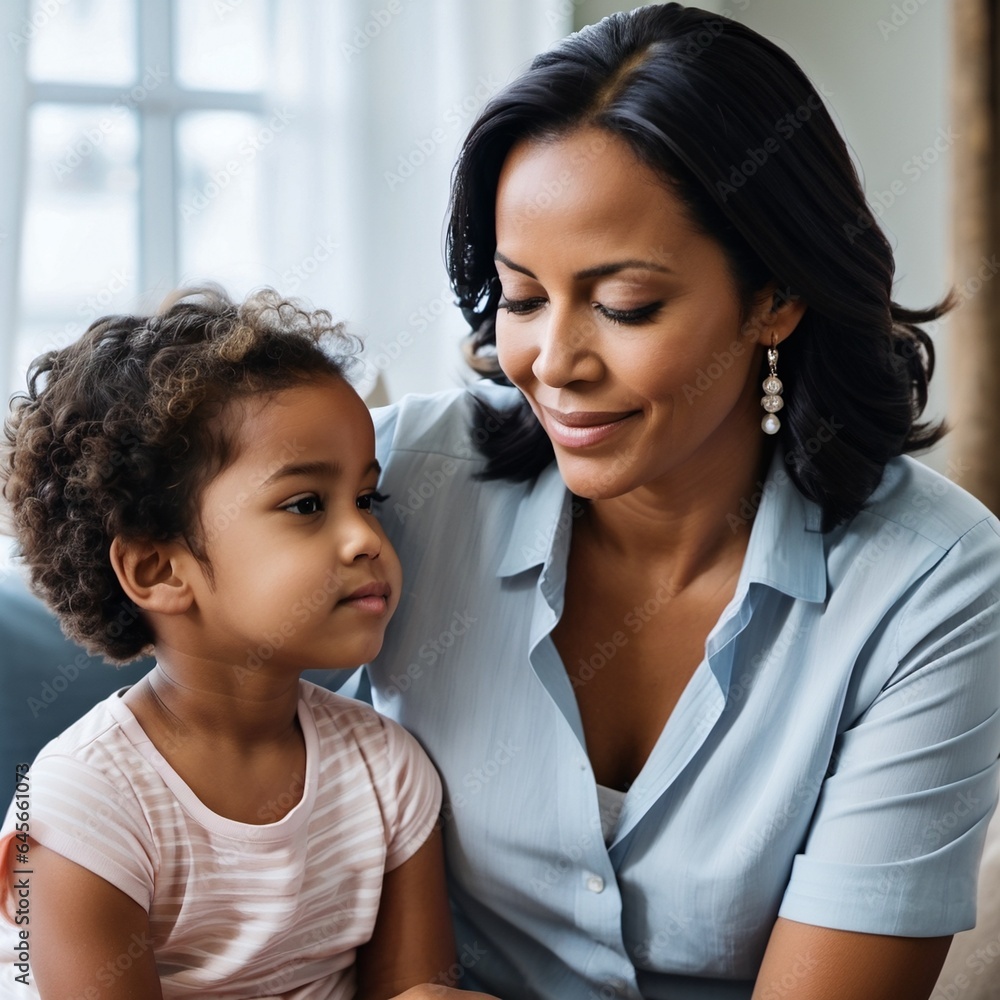 A Mother and Child Gazing at an Object A Mother and Child Gazing at an Object