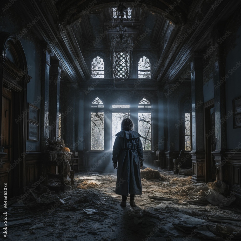 Naklejka premium Scary Halloween Night